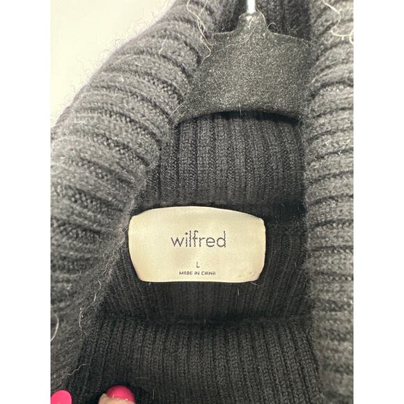 Wilfred Rebecca Ribbed cropped turtleneck sweater Black Size Large - Picture 5 of 8